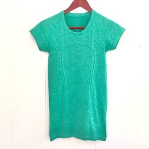 Lululemon Swity Tech Short Sleeve in Teal/Green